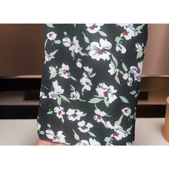 Lucca Couture& Wildfang Jacket (Oversized) Large Black Floral Print Button Down - Picture 6 of 10